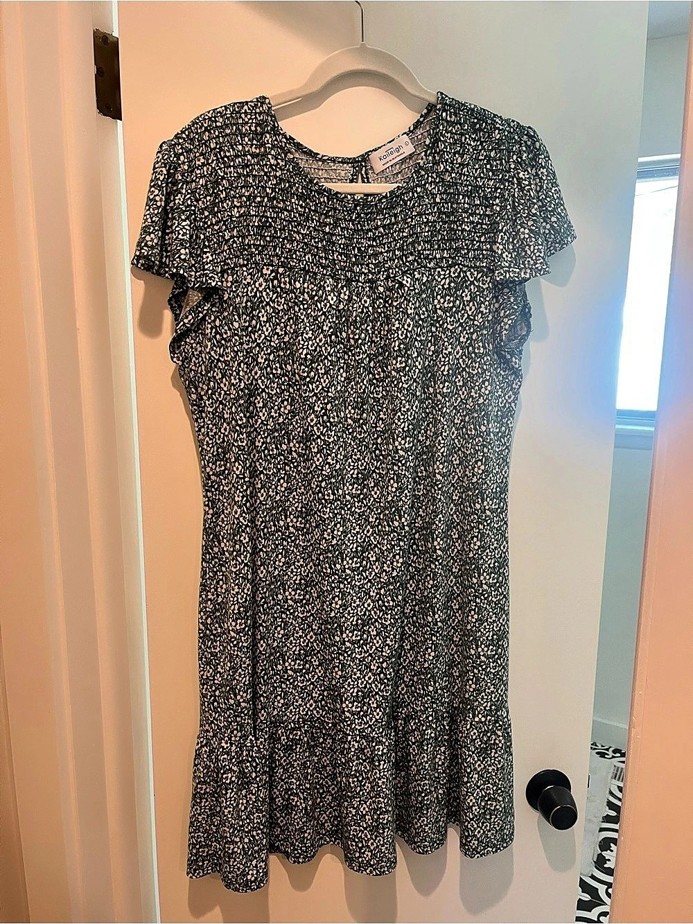 Kaileigh Floral Mini Dress in Green Like New